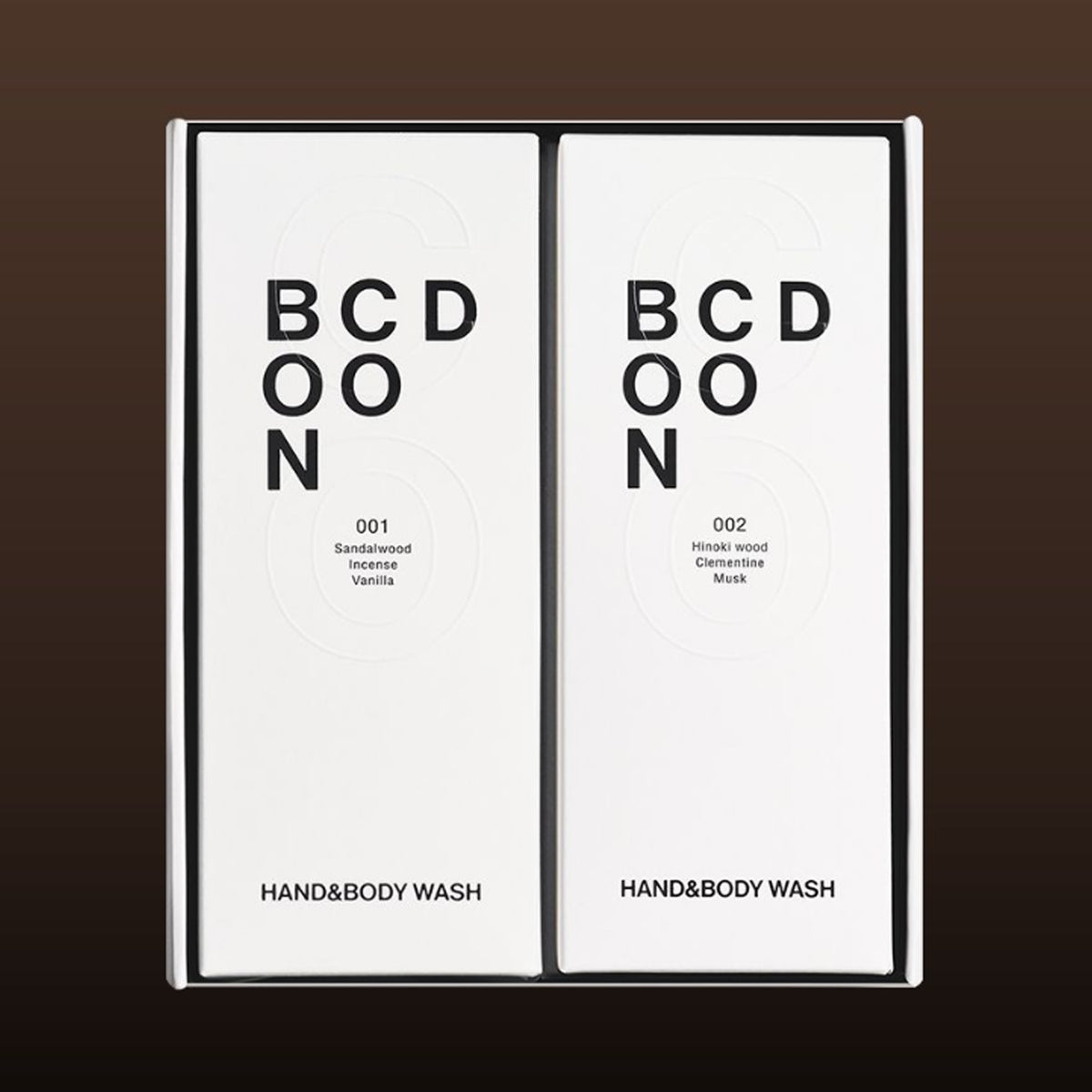 BONCOD Hand & Body Wash 001 Sandalwood + 002 Hinoki Gift Set