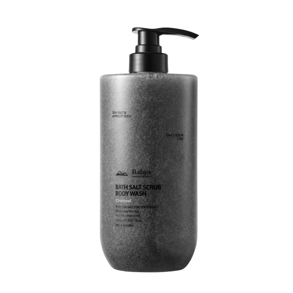 Bathpa Bath Salt Scrub Body Wash Charcoal 1000ml