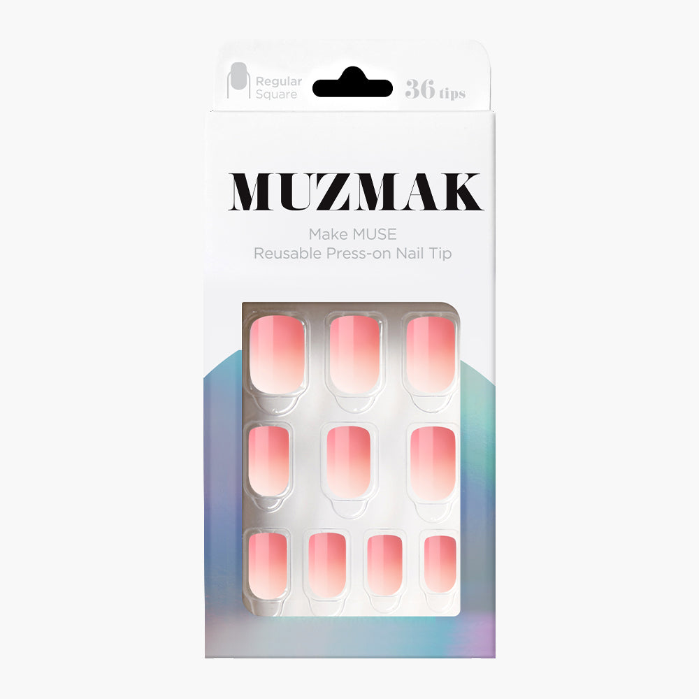 MUZMAK Nail Tips 36pcs #Berry Ade(Regular Square)