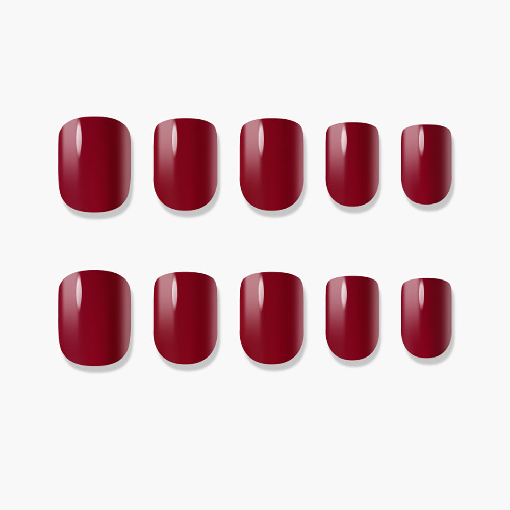 MUZMAK Nail Tips 36pcs #Best Red(Short Square)