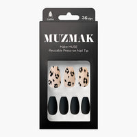MUZMAK Nail Tips 36pcs #Black Hope(Coffin)