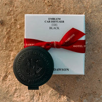 [2026 Lunar New Year Gift Set] HOTEL DAWSON Emblem Car Diffuser Case & Cartridge Set (Free Shopping Bag Included) - Choose Case Color (Beige/Black) & Select 1 of 3 Refill Scents