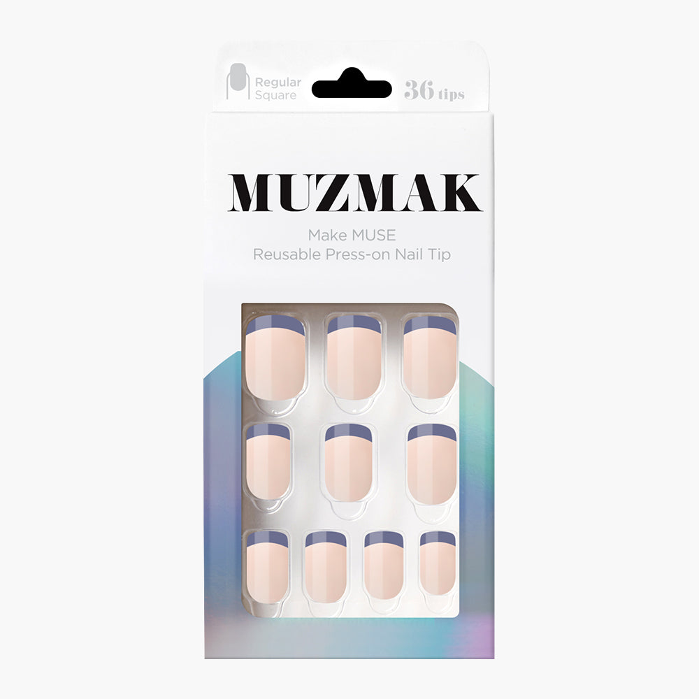 MUZMAK Nail Tips 36pcs #Blueberry Pie(Regular Square)