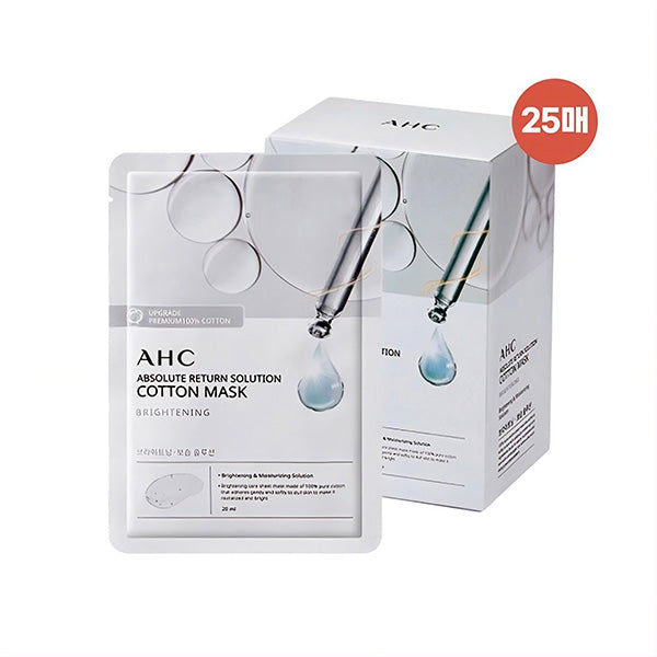 AHC Absolute Return Solution Pure Cotton Mask Brightening 28ml 25 Sheets
