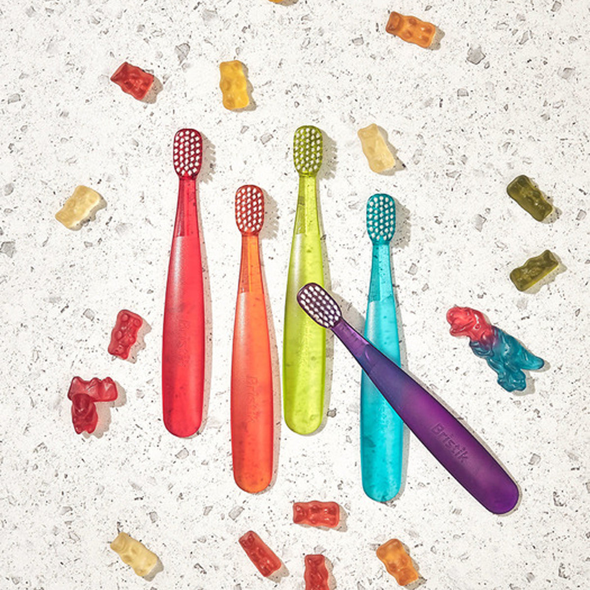 Bristik ERGO Ergonomic Kids Toothbrush (Stage 1/2) 5-Pack [Choose 1 from 6 Options]