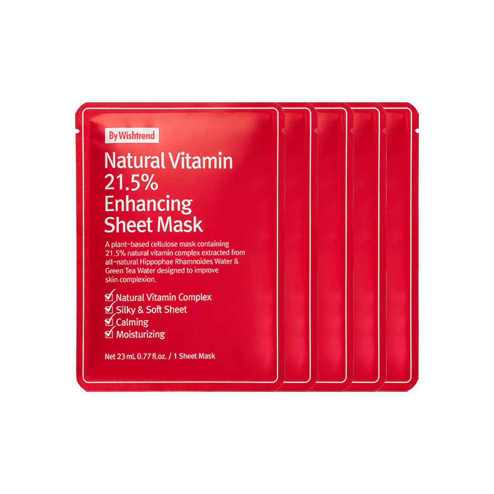 By Wishtrend Natural Vitamin 21.5% Enhancing Sheet Mask 5ea
