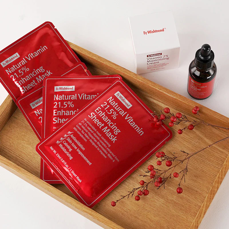 By Wishtrend Natural Vitamin 21.5% Enhancing Sheet Mask 5ea
