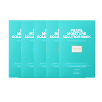 CELGEN Pearl Moisture Solution Mask 25g 5ea- packaging featuring five individual masks for hydrating and nourishing the skin.