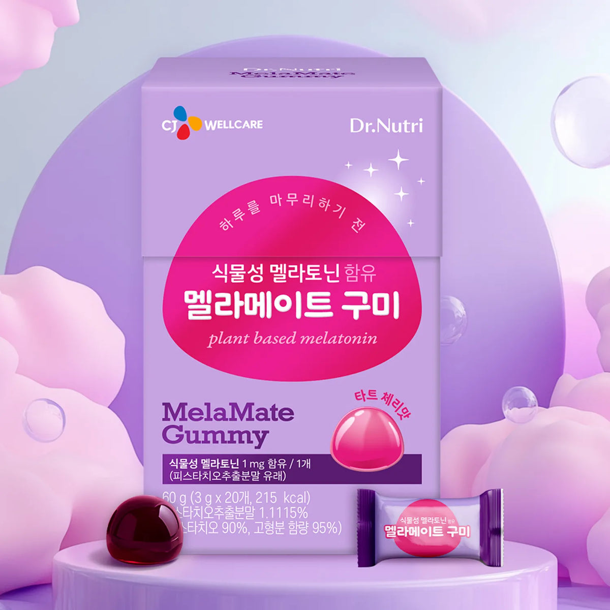 CJ Wellcare Dr.Nutri Melamate Gummies with Melatonin 60g (20 Gummies)