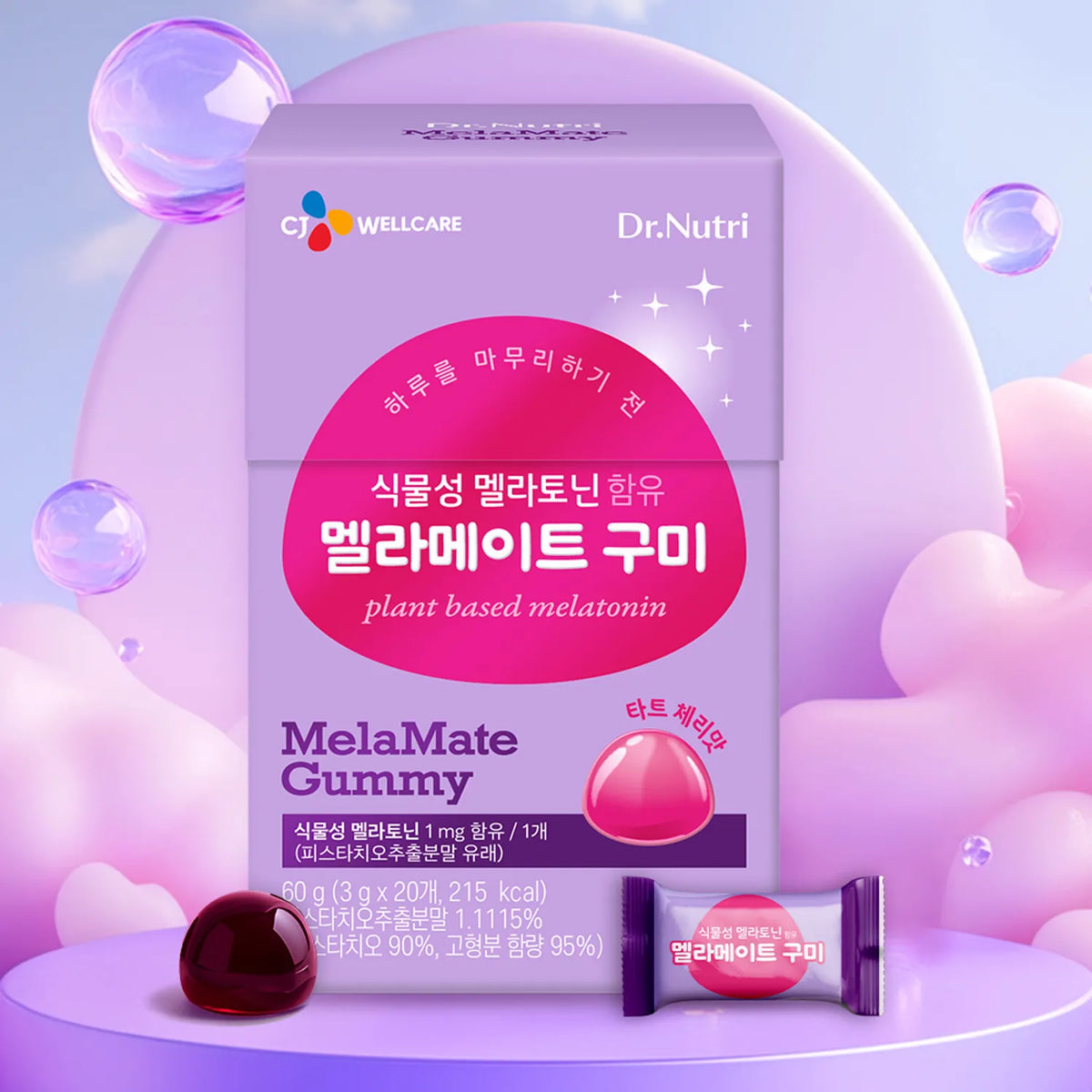 CJ Wellcare Dr.Nutri Melamate Gummies with Melatonin 60g (20 Gummies)