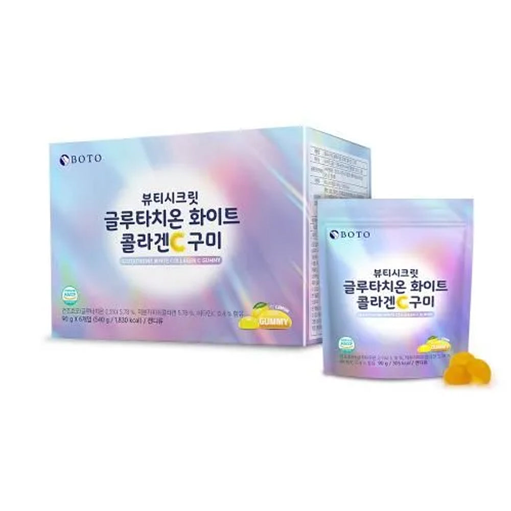 (NEWK) BOTO Beauty Secret Whitening Glutathione Collagen C Gummies 90g x 6 packets - DODOSKIN