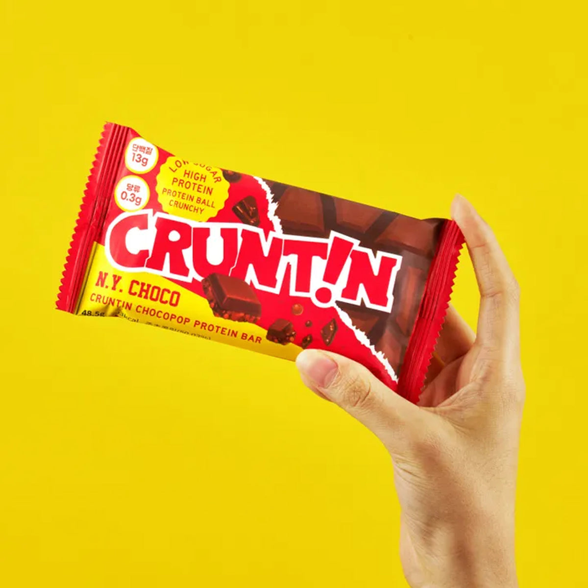 CRUNTIN Choco Pop Protein Bar - NY Choco (2 Boxes / 12 Bars)