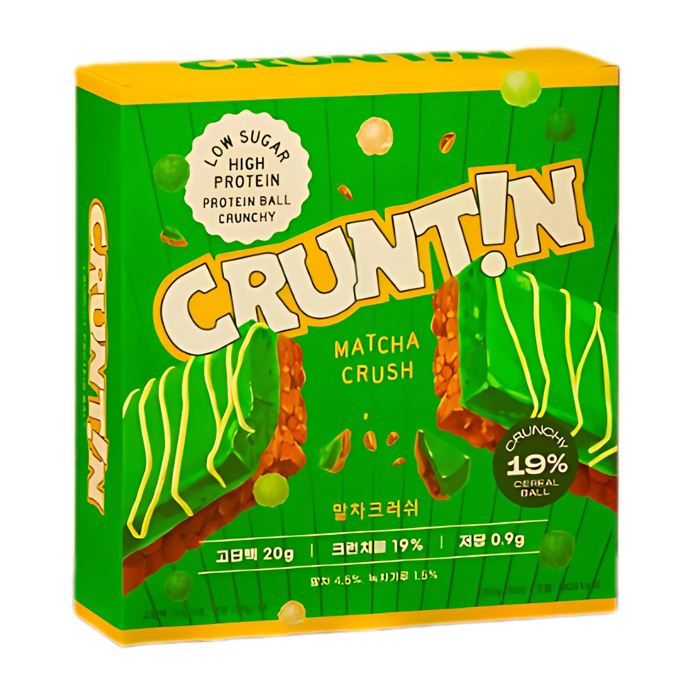 CRUNTIN Crunch Ball Protein Shake – Matcha Flavor, 50g × 20 Packs