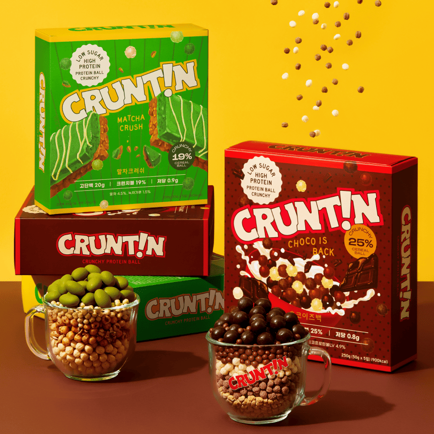 CRUNTIN Crunch Ball Protein Shake – Matcha Flavor, 50g × 20 Packs