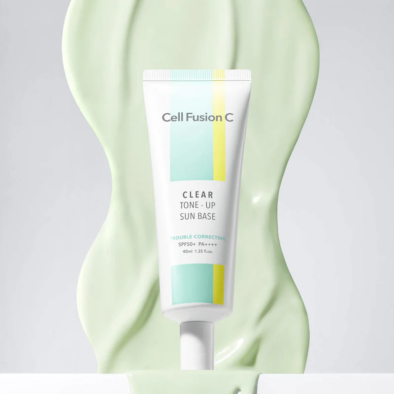 Cell Fusion C Tone-up Sun Base SPF50+ PA++++, available in four colors, 40ml, combines sun protection with skin tone improvement.