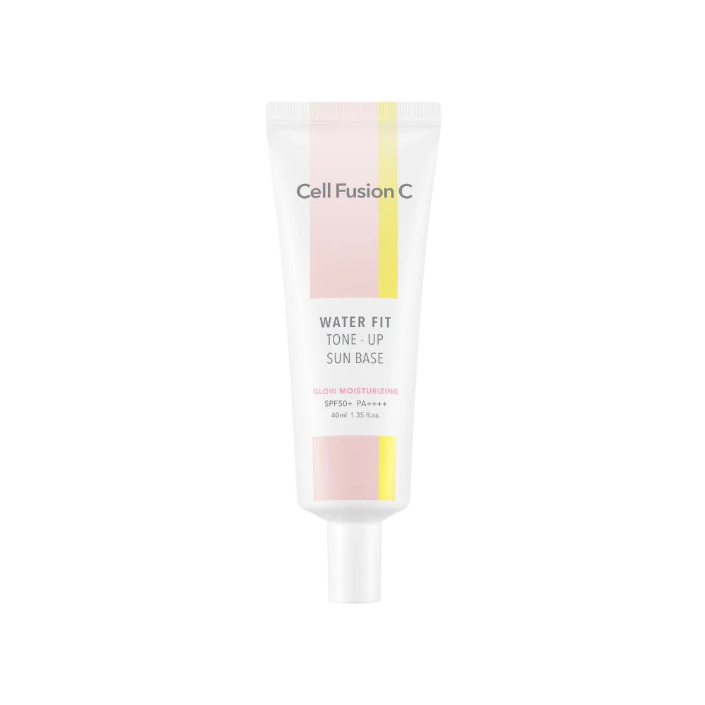 Offering SPF50+ PA++++, Cell Fusion C Tone-up Sun Base in four shades, 40ml, enhances skin tone while providing sun protection.