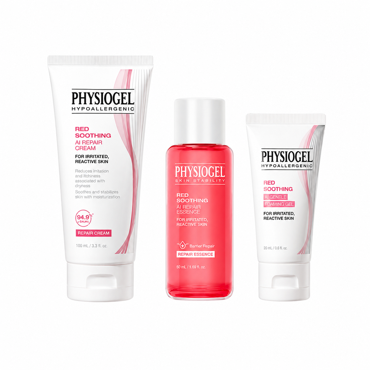 Physiogel AI Repair Cream 100ml + Essence 50ml + Foaming Gel 20ml