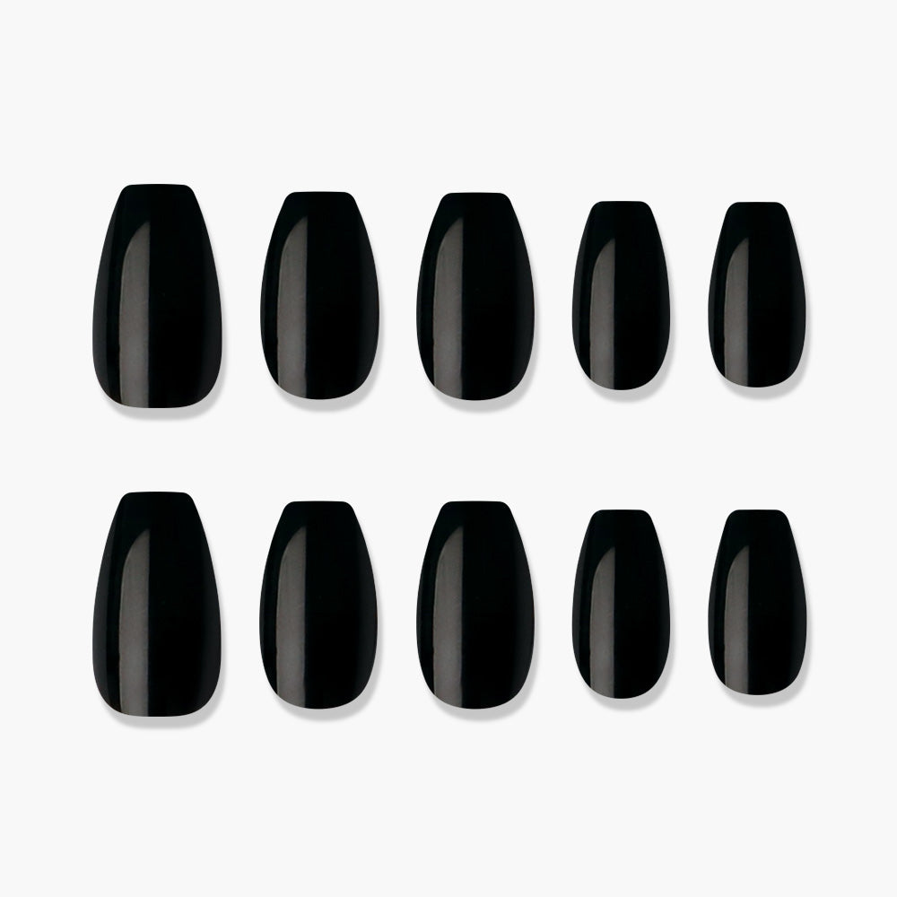 MUZMAK Nail Tips 36pcs #Chic Black (Coffin)