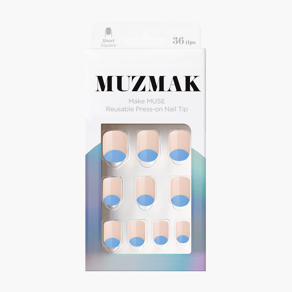 MUZMAK Nail Tips 36pcs #Cloud(Short Square)