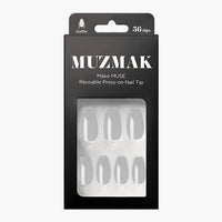 MUZMAK Nail Tips 36pcs #Cool Gray(Coffin)