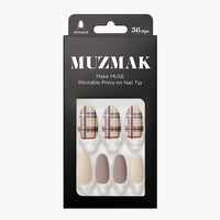 MUZMAK Nail Tips 36pcs #Cozy Sand(Almond)