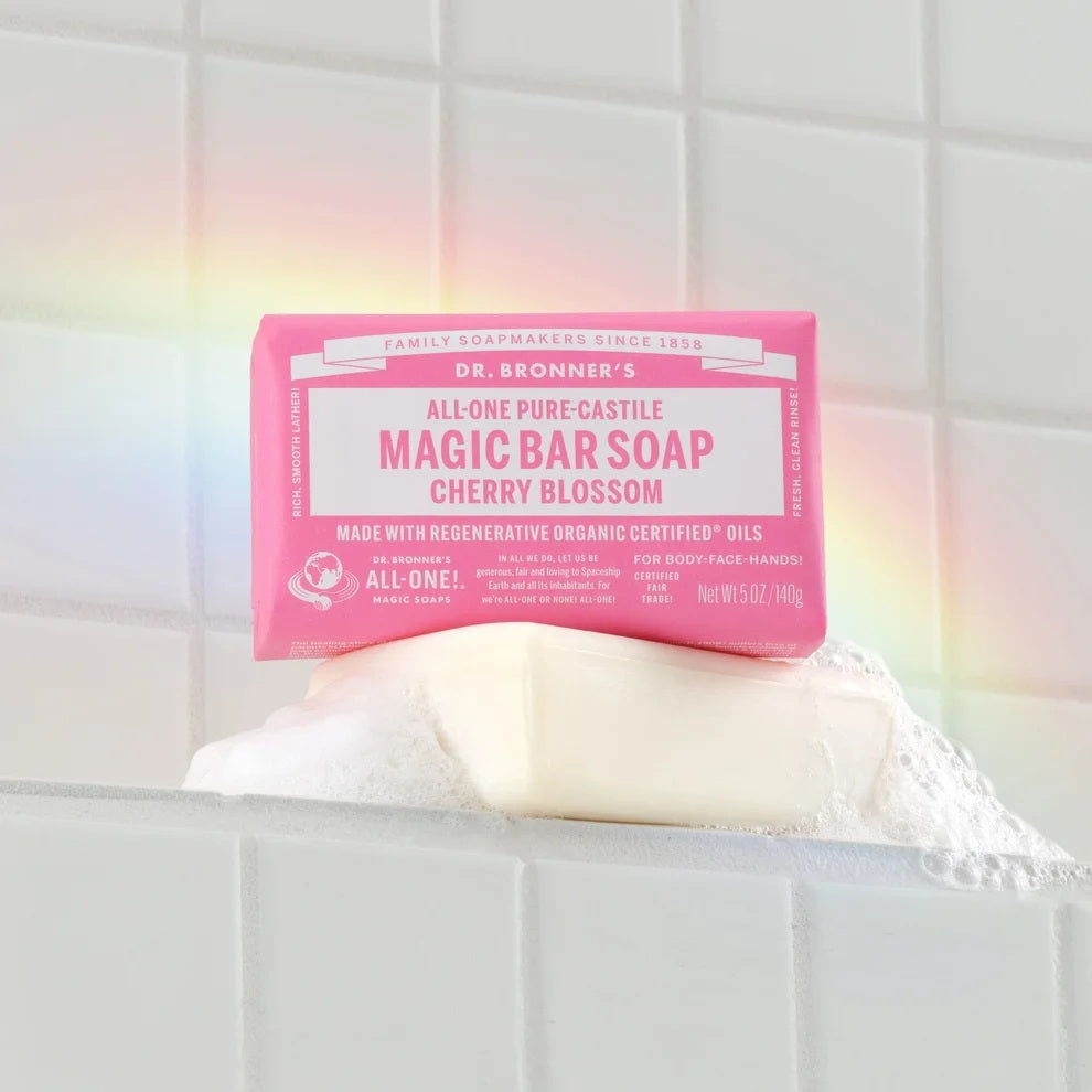 DR.BRONNER'S Cherry Blossom Pure Castile Bar Soap 140g