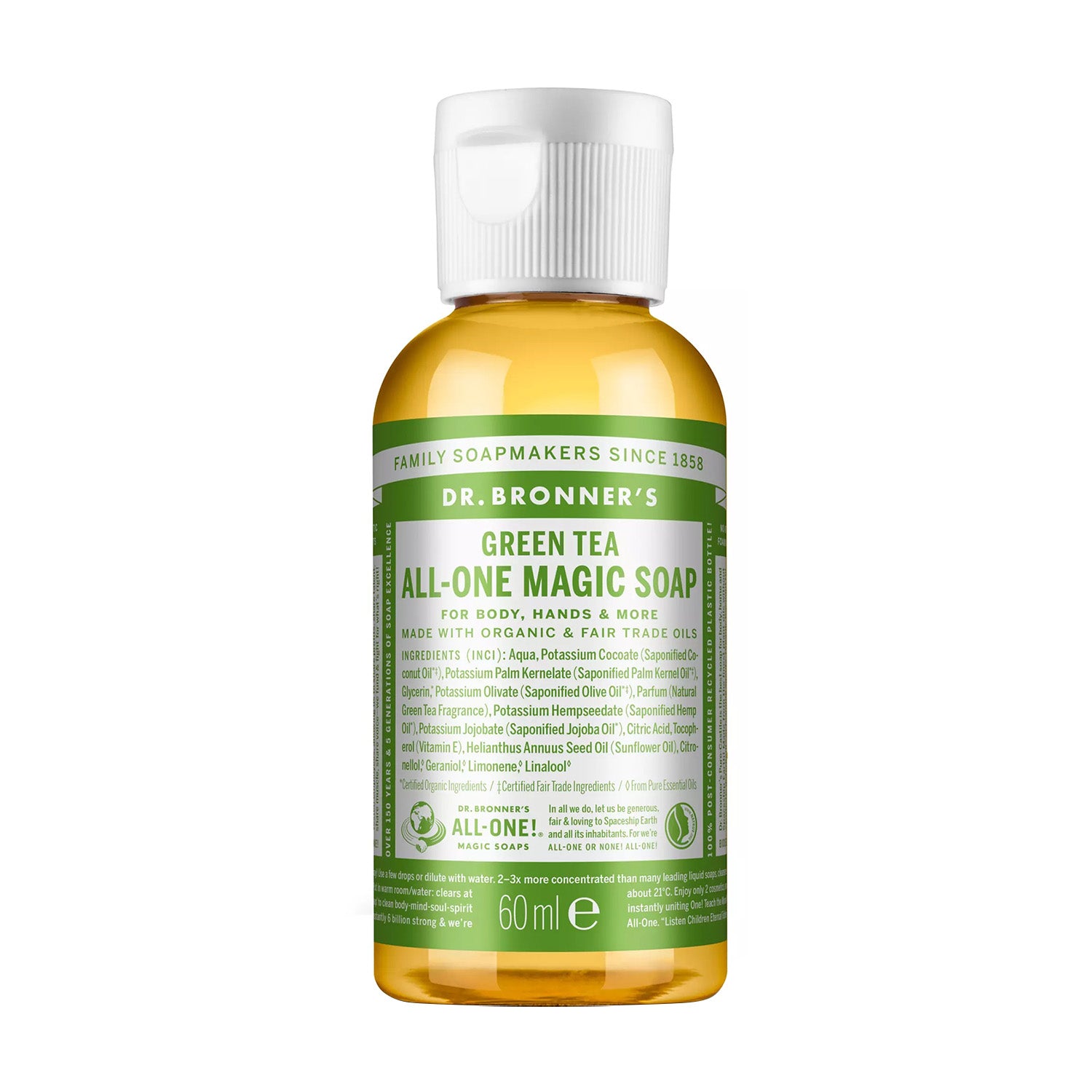 DR.BRONNER'S Green Tea Pure Castile Soap 60ml