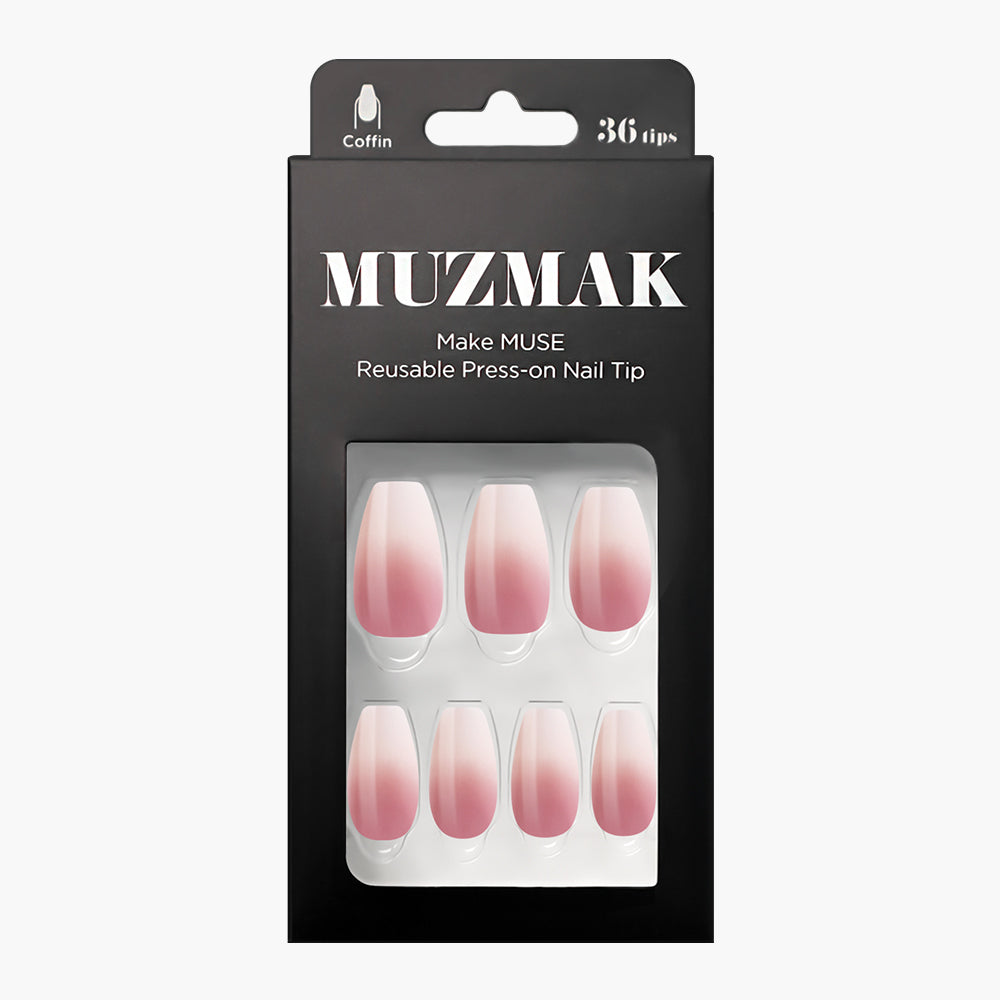 MUZMAK Nail Tips 36pcs #Dove(Coffin)
