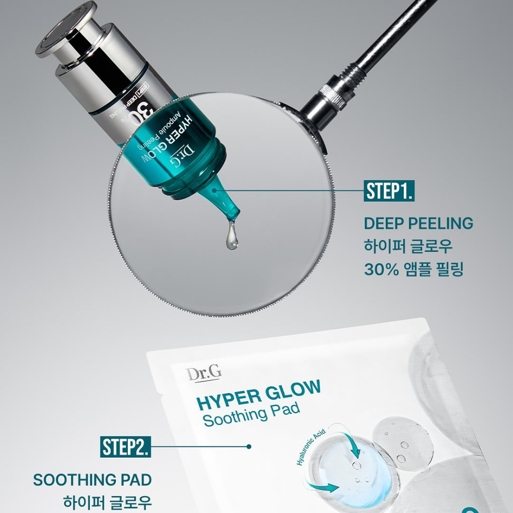 Dr.G Hyper Glow 30% Ampoule Peeling 2-Step Program (Ampoule Peeling 15ml + Soothing Pads 13g x 4 sheets)