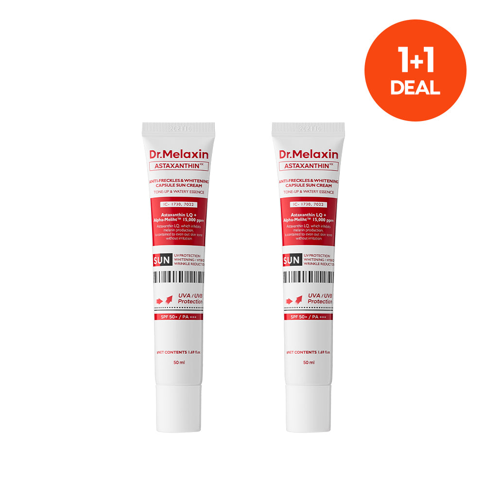 [1+1 Deal] Dr.Melaxin Astaxanthin Anti-Freckles & Whitening Capsule Sunscreen SPF50+ / PA+++ 50ml