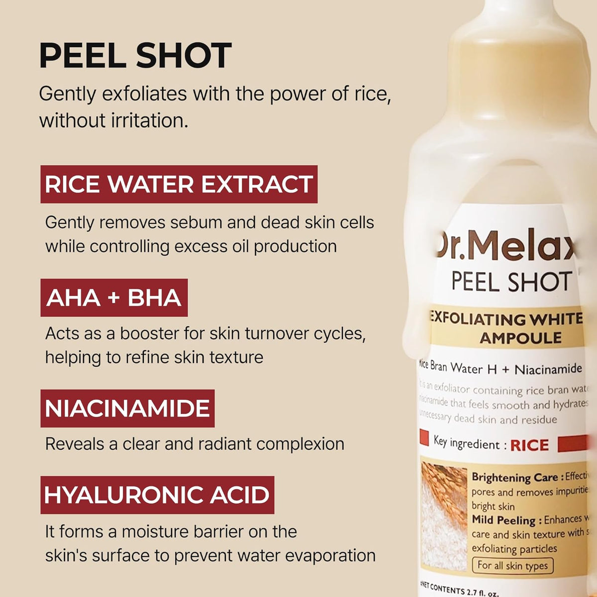 Dr.Melaxin Peel Shot Glow Rice Toner 200ml