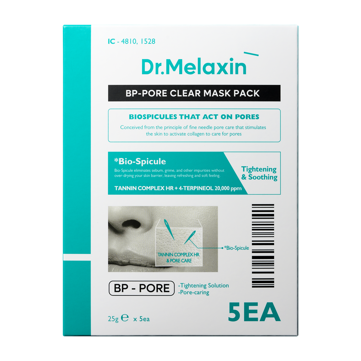 Dr.Melaxin BP Pore Clear Facial 5 Masks Pack