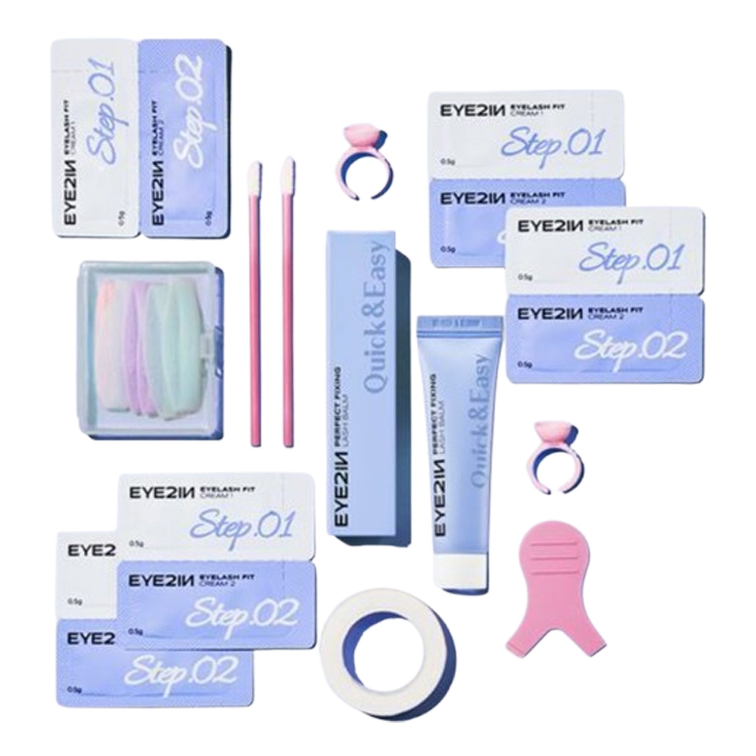 EYE2IN Eyelash Fit Self Perm Trial Kit – 5 Uses (Lash Balms Included)