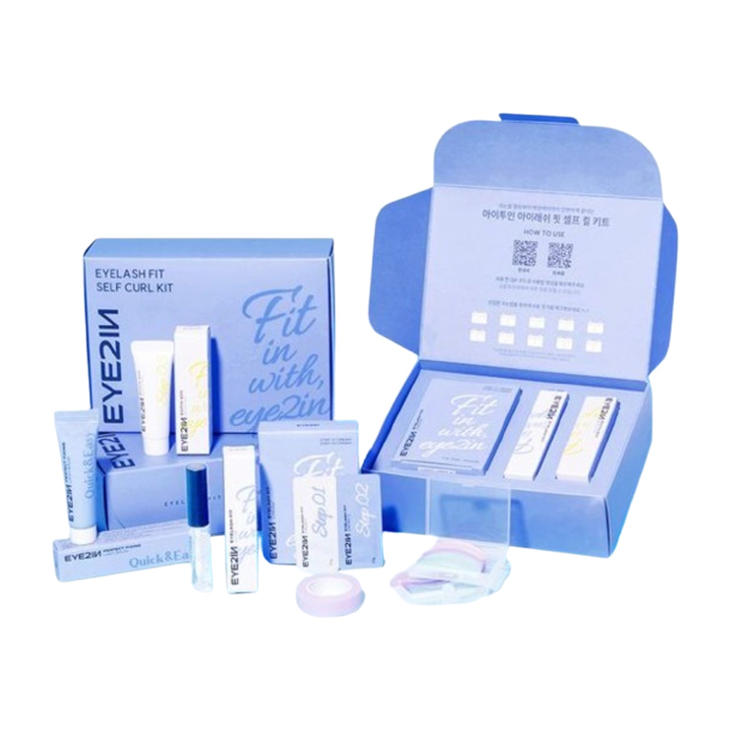 Eye2in Eyelash Perm & Care All in One Kit - 10 usos (bálsamos de pestañas incluidos)