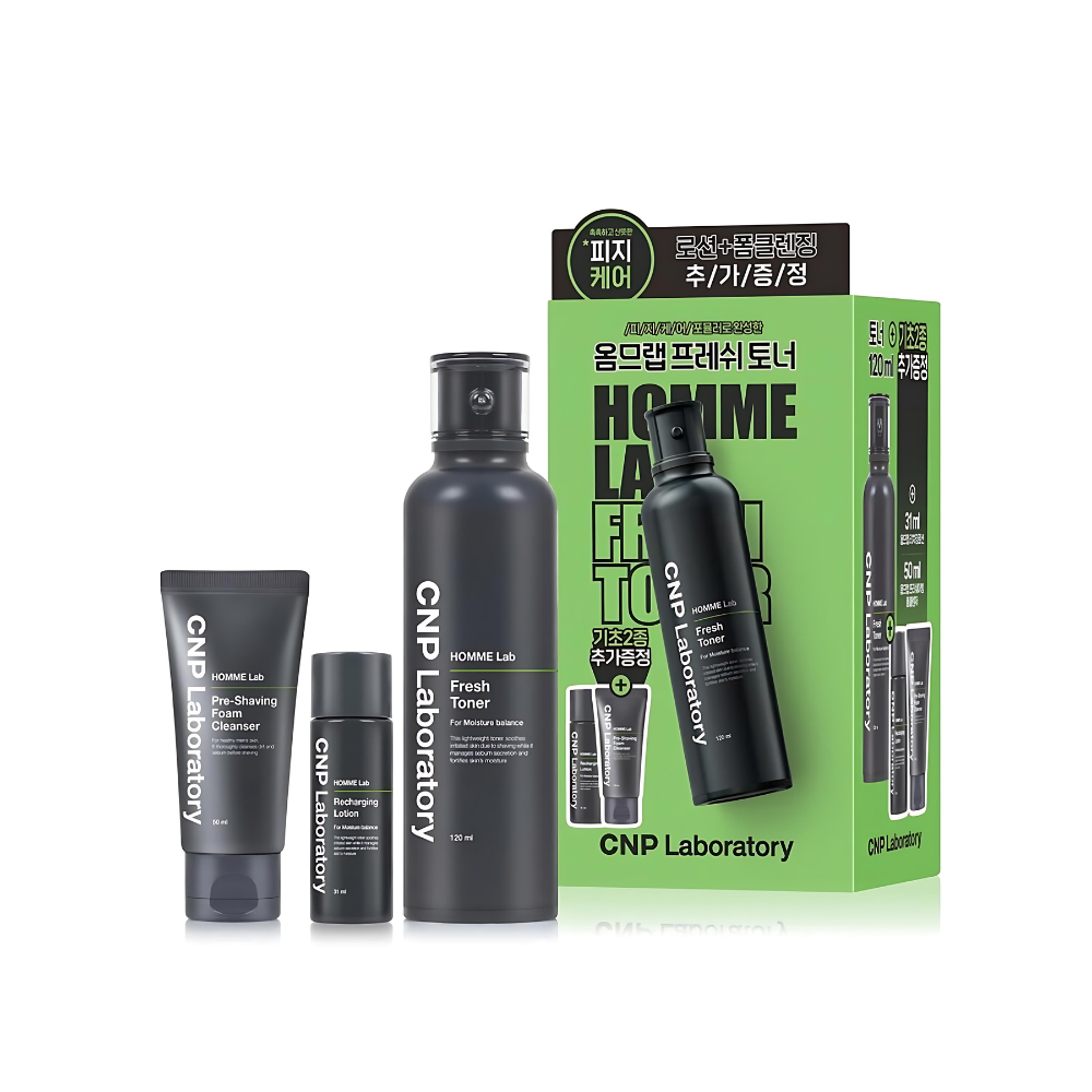 CNP Homme Lab Fresh Toner 120ml Special Set (+Lotion 31ml & Cleansing Foam 50ml)
