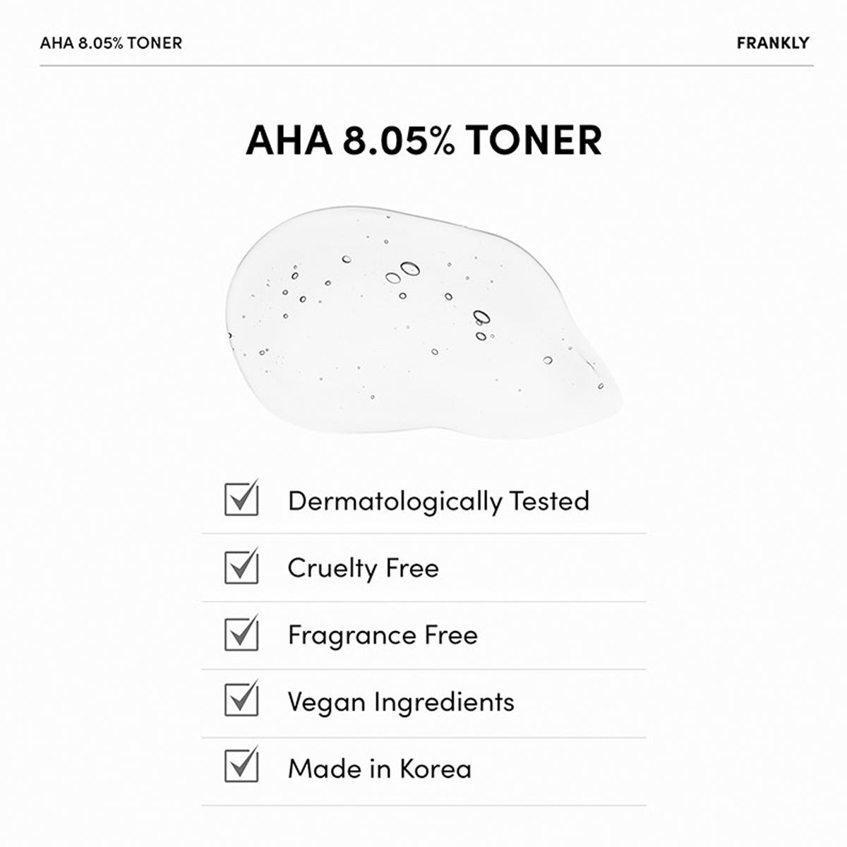 Francamente, AHA 8.05% Tóner 100 ml