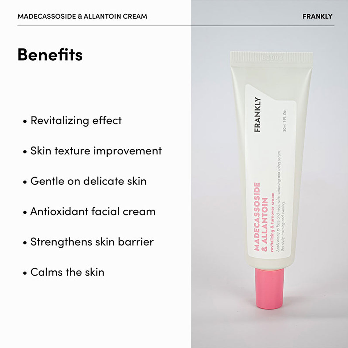 FRANKLY Madecassoside & Allantoin Cream 30ml