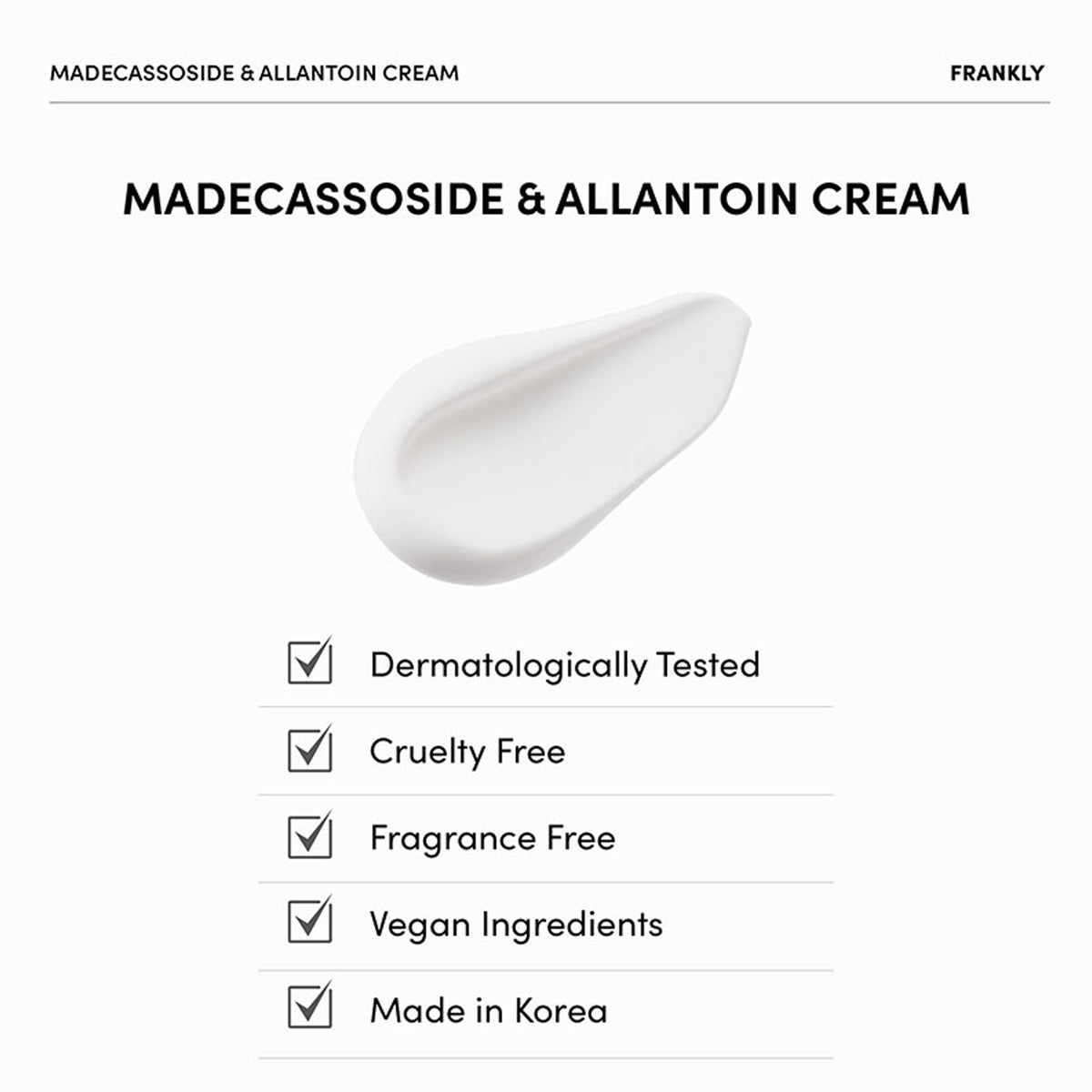 FRANKLY Madecassoside & Allantoin Cream 30ml