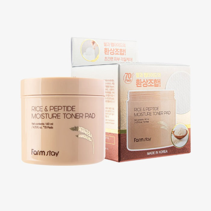 Farmstay Rice & Peptide Moisture Toner Pad 140ml (70ea)