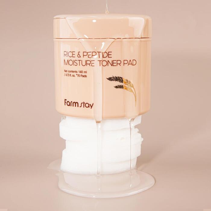 Farmstay Rice & Peptide Moisture Toner Pad 140ml (70ea)