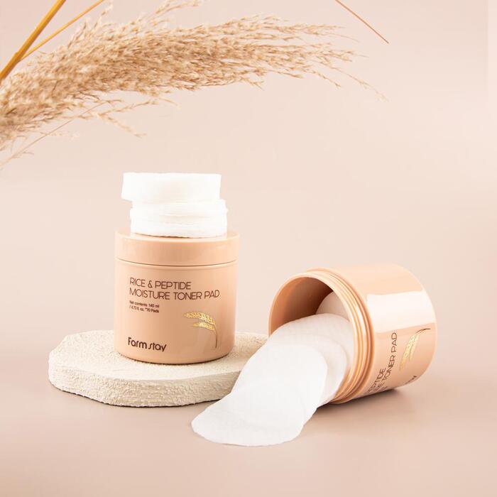 Farmstay Rice & Peptide Moisture Toner Pad 140ml (70ea)