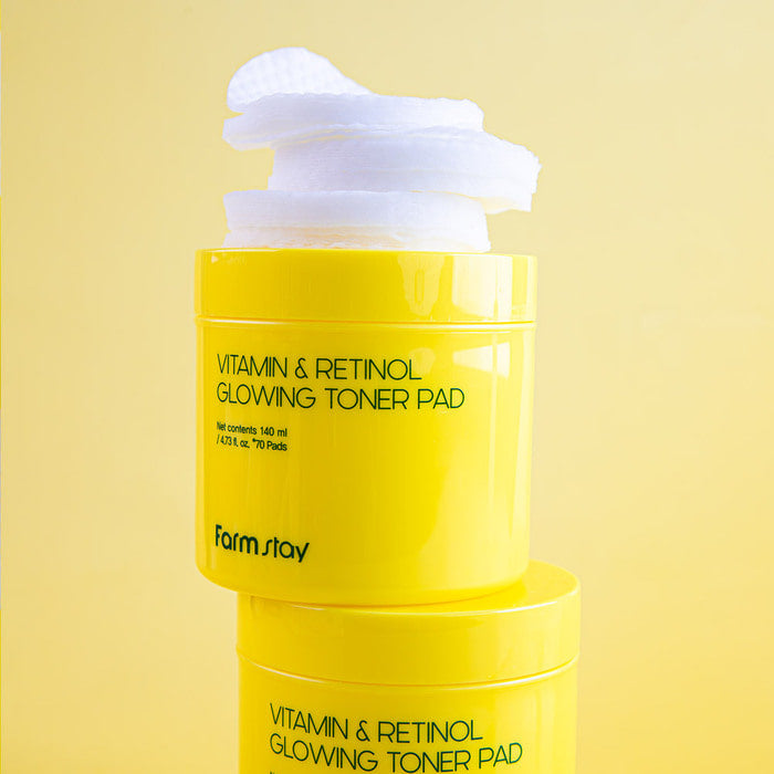 Farmstay Vitamin & Retinol Glowing Toner Pad 140ml (70ea)