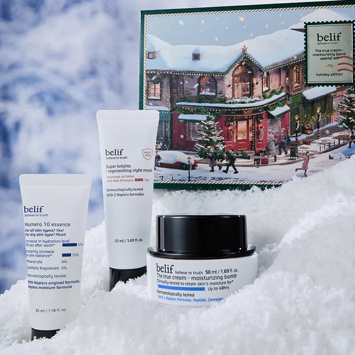 [Gift Packaging] belif The True Cream Moisturizing Bomb Holiday Special Set