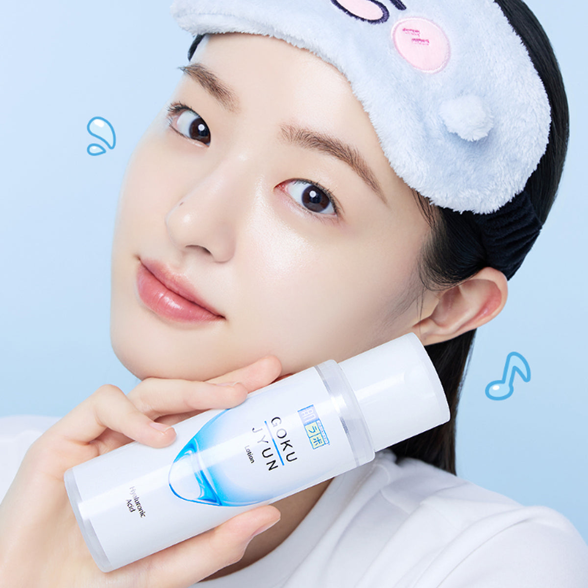 HADALABO Gokujyun 2P Set (Lotion 170ml+Milk 140ml+Hair Band)