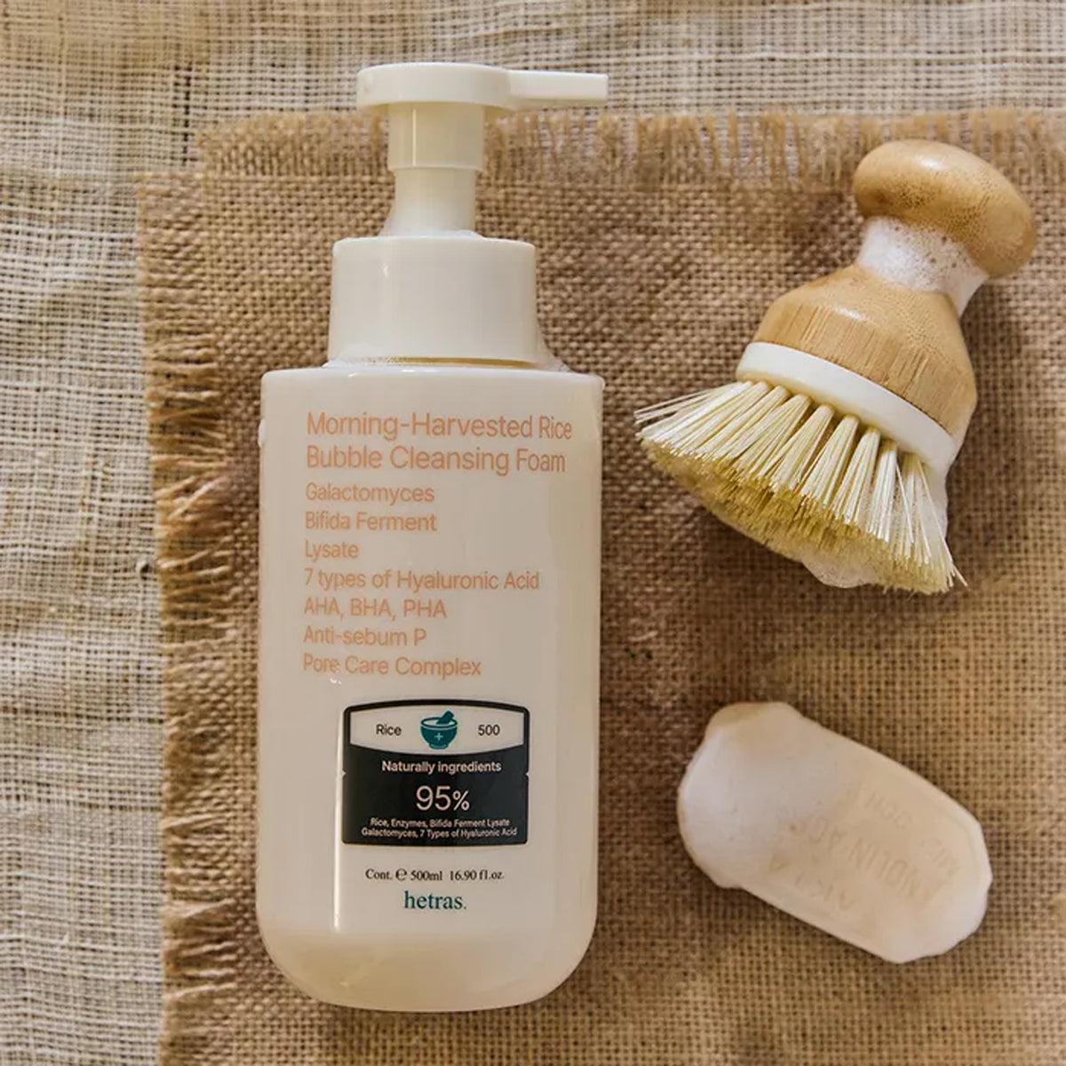 HETRAS Morning-Harvested Rice Bubble Cleansing Foam 500ml