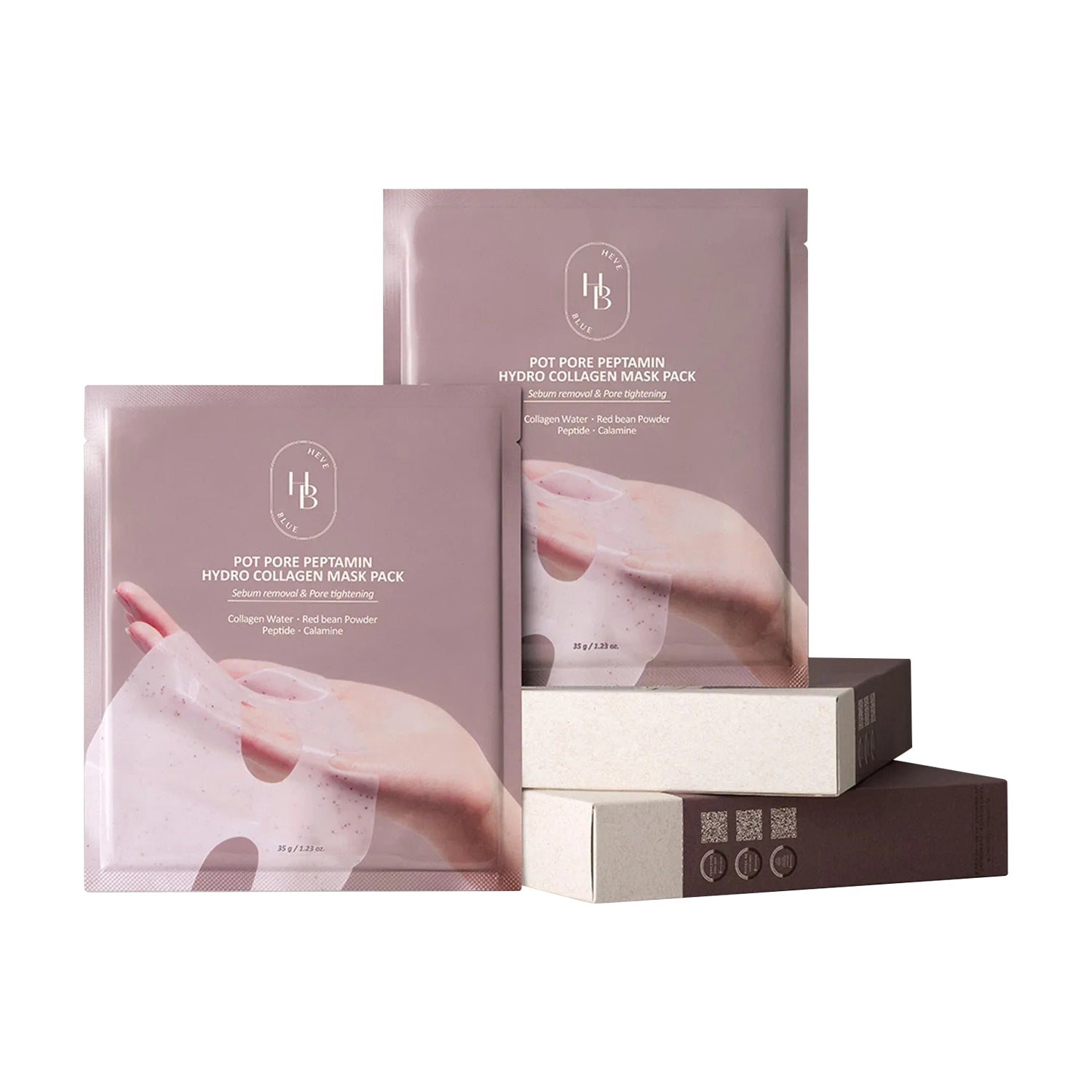 HEVEBLUE Pot Pore Peptamin Hydro Collagen Mask Pack 35g 4ea