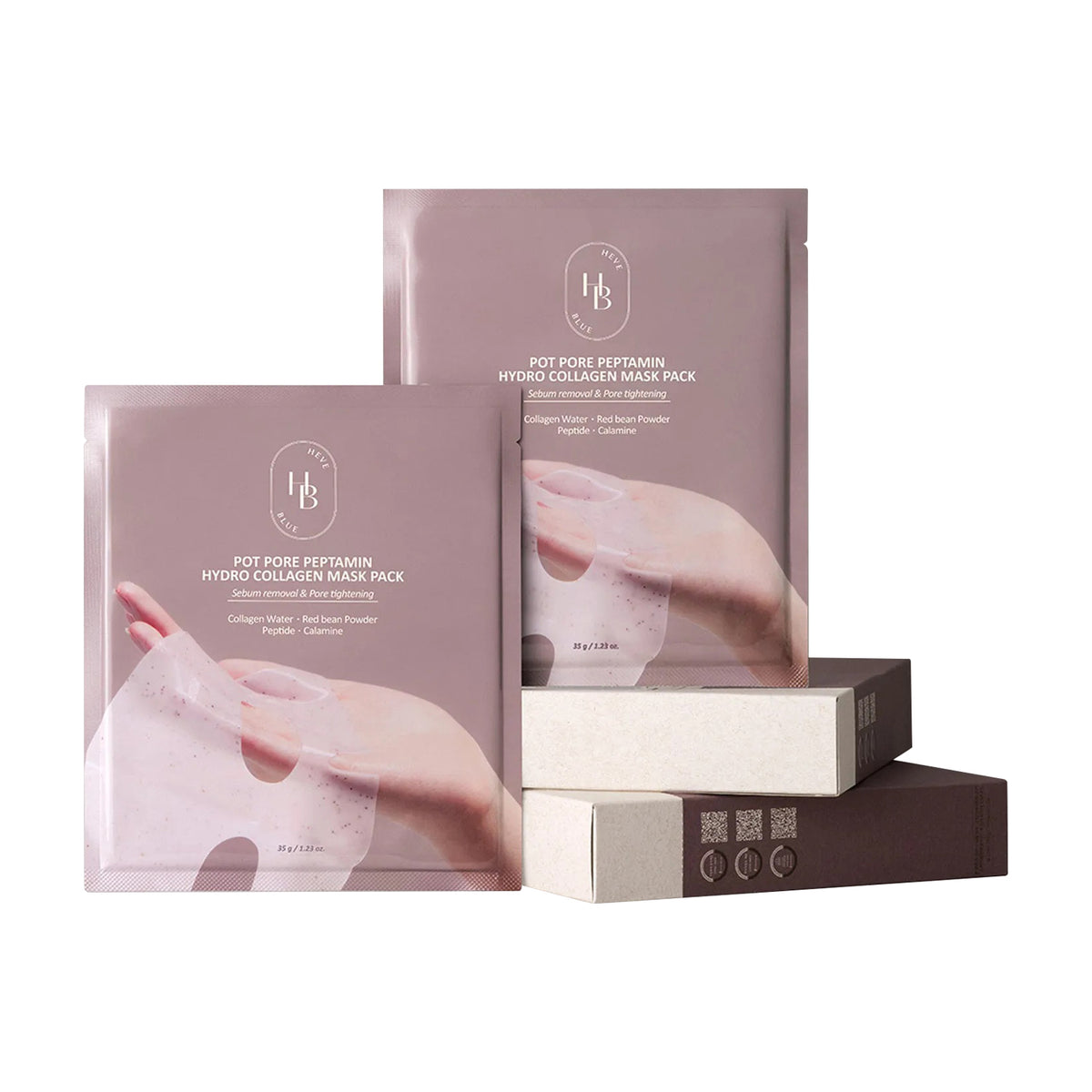 HEVEBLUE Pot Pore Peptamin Hydro Collagen Mask Pack 35g 4ea