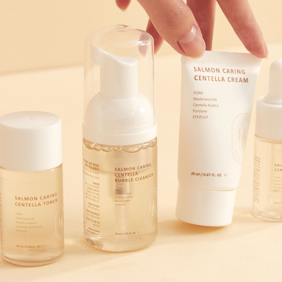 HEVE BLUE Salmon Caring Centella Special Travel Kit Bag