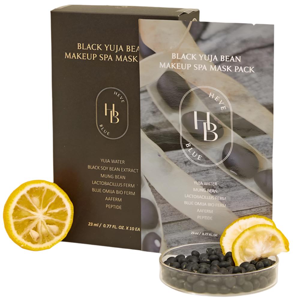 HEVE BLUE Black Yuja Bean Makeup Spa Mask Pack 23ml*10ea