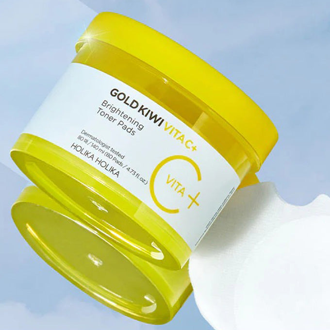 Holika Holika Gold Kiwi Vita C más almohadilla de tóner iluminante 140 ml 80 pades